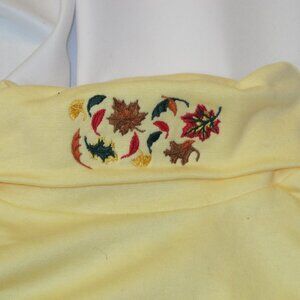 PBJ Sport yellow turtleneck with fall foliage XL
